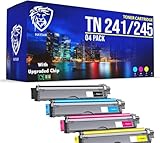  Brother TN-241 TN-245 Lot de 4 cartouches de toner compatibles avec TN241 TN245 9015CDW 9020CDW 9022CDW 3140CW 3142CW 3150CDN 3150CDW 3170CDW 9130CDN 9140CDN