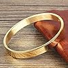 harayaa Men' Bangle Bracelet, 8mm Stainless Steel Bangle with Hidden Snap Clasp, Polished Finish Cuff Metal Men' Bracelet Jewelry For Adult present (Golden) #2