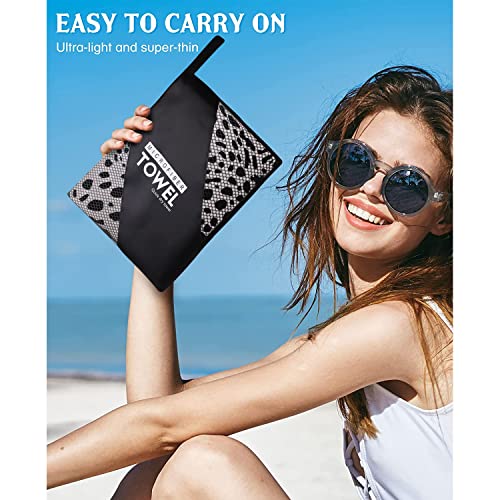 Rstick Cheetah Beach Towel Oversized 36 Inchx72 Inch Quick Dry Sand-Free Black And White Leopard Print Beach Towels Soft Lightweight Microfiber Towels For Swim Pool Camping Travel thumb #5