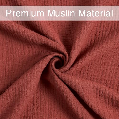 Image of Meracorallo Muslin Swaddle Blanket, 100% Cotton Receiving Blanket Soft and Breathable Swaddle Wrap for Baby Boys and Girls, Red