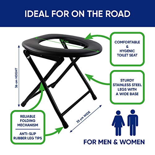 Keepa Outdoor Klappbare Campingtoilette mit Sitzhöhe 36 cm, belastbar bis 120 kg, ideal als Mobile Faltbare Toilette… - Image 4
