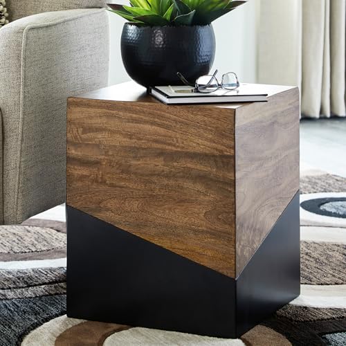 Image of Signature Design by Ashley Trailbend Eclectic Accent End Table, Brown & Gunmetal