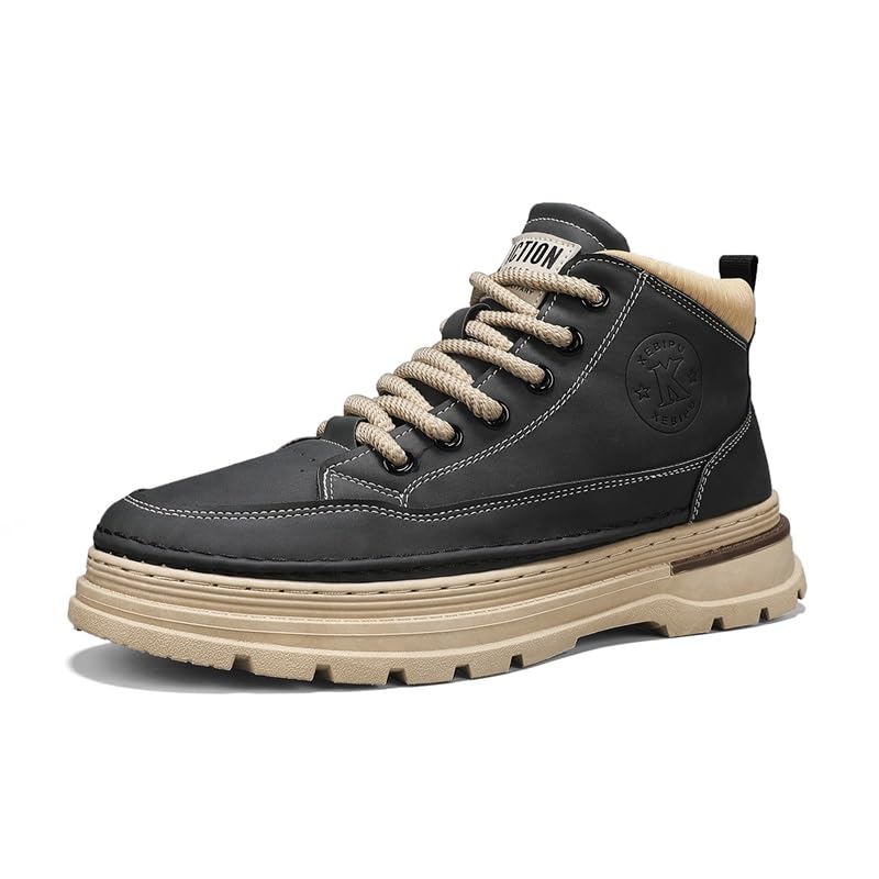 Men's Fashion Casual Shoes Men's Lace-Up High Top Fashion Sneakers Outdoor Non-Slip Shock-Absorbing Running Sports Shoes