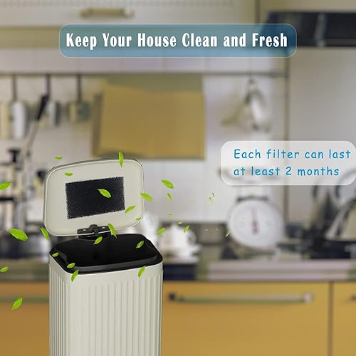 Miniatura 4 de Paquete de 24 filtros de carbón para cocina de compostaje, repuesto de filtro extra grueso (0.39 pulgadas), suprime los olores de la cocina, carbón