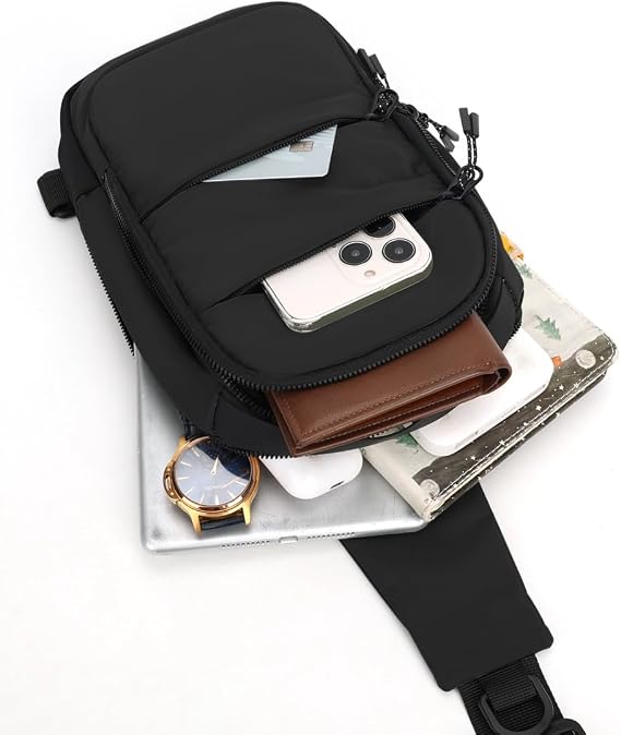 Small Crossbody Bags for Men Women Mini Sling Bag Lightweight Chest Bag for Hiking Travel Sports