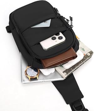 Small Crossbody Bags for Men Women Mini Sling Bag Lightweight Chest Bag for Hiking Travel Sports