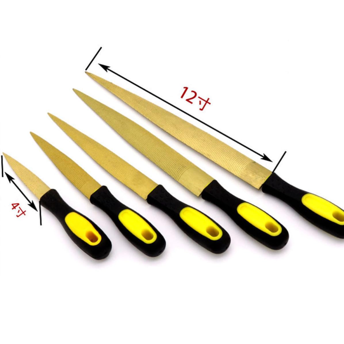 Juego de 5 Limas de Acero al Carbono para Tallar Madera Mango Ergonómico, Alta Dureza, Adecuado para Procesamiento de Madera Dura y Trabajos de Reparación