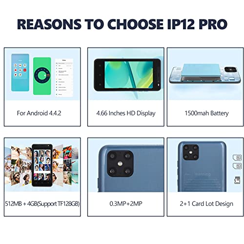 Dpofirs IP12 Pro smartphone 4,66" 512MB+4GB simlockfri (blå)