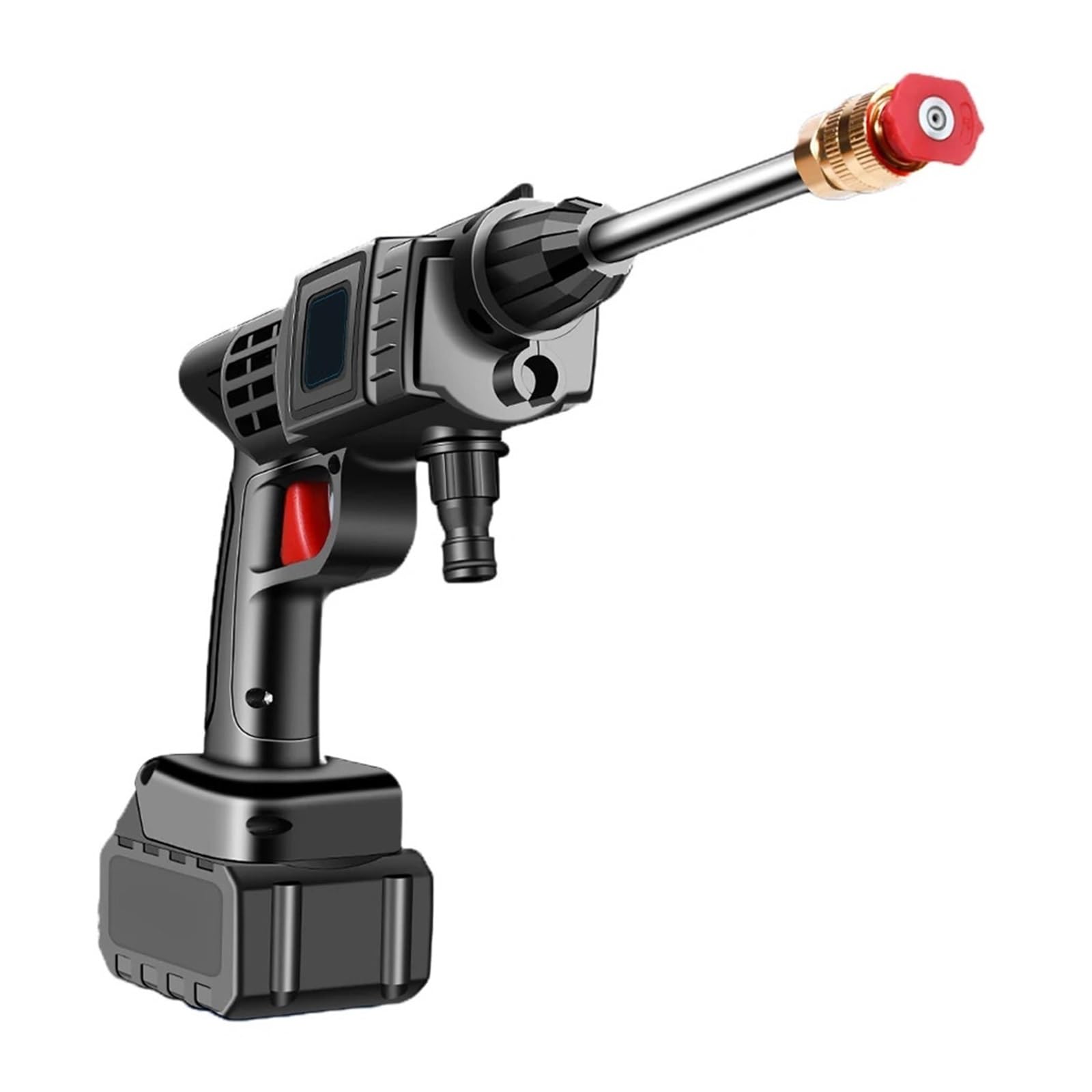 Pistolet d'arrosage avec embout multi-jets, Nettoyeur haute pression sans fil 10000/20000mAh, générateur de mousse, lave-auto, eau(10000mAh Battery)