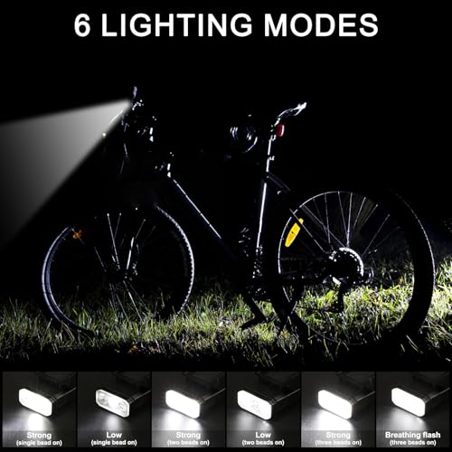 image for Minsk Bike Lights, 2500 Lumen Bicycle Light with 6 Modes, USB Recharge