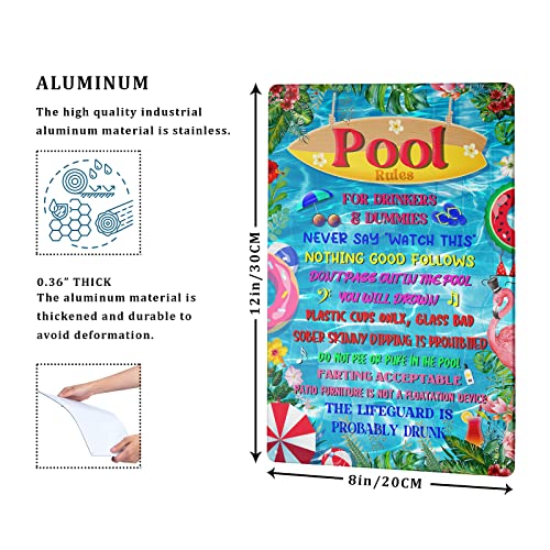 Harooni 4 Pack Retro Metal Tin Signs 8x12 Inch Vintage Pool miniatura 2