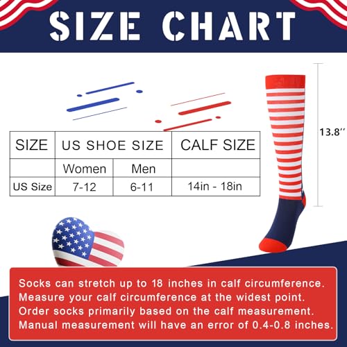 Image of Junely Compression Socks for Women Knee High Festival for Running Athletic Nurses Pregnant Women Work Support Travel Flight