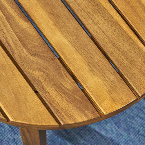 Christopher Knight Home Parker Outdoor 16" Acacia Wood Side Table, Teak Finish - Image 5