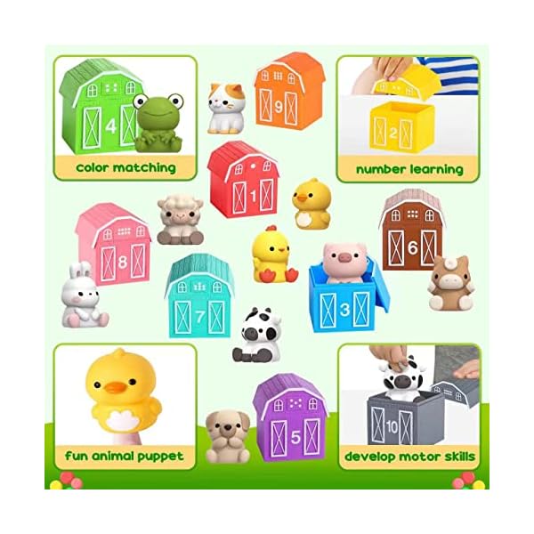 Learning-Toy-for-Toddlers-1-2-3-Year-Old-10-Farm-Animal-Toys-10-Barns-Counting-Matching-Sorting-Montessori-Educational-Sensory-Toys-Christmas-Birthday-Easter-Gift-for-Baby-Boy-Girl-1-3 Learning-Toy-for-Toddlers-1-2-3-Year-Old-10-Farm-Animal-Toys-10-Barns-Counting-Matching-Sorting-Montessori-Educational-Sensory-Toys-Christmas-Birthday-Easter-Gift-for-Baby-Boy-Girl-1-3