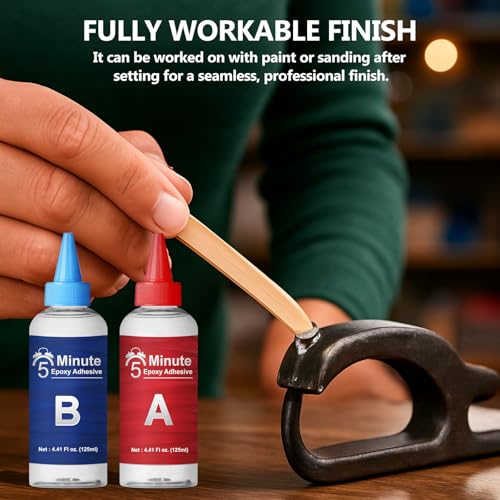 WAN2TLK 5 Minuten Epoxy Kleber 250ml, Zweikomponentenkleber Schnell Aushärtender, 2 komponenten kleber epoxidharz in Transparent, Universalkleber für jede Anwendung