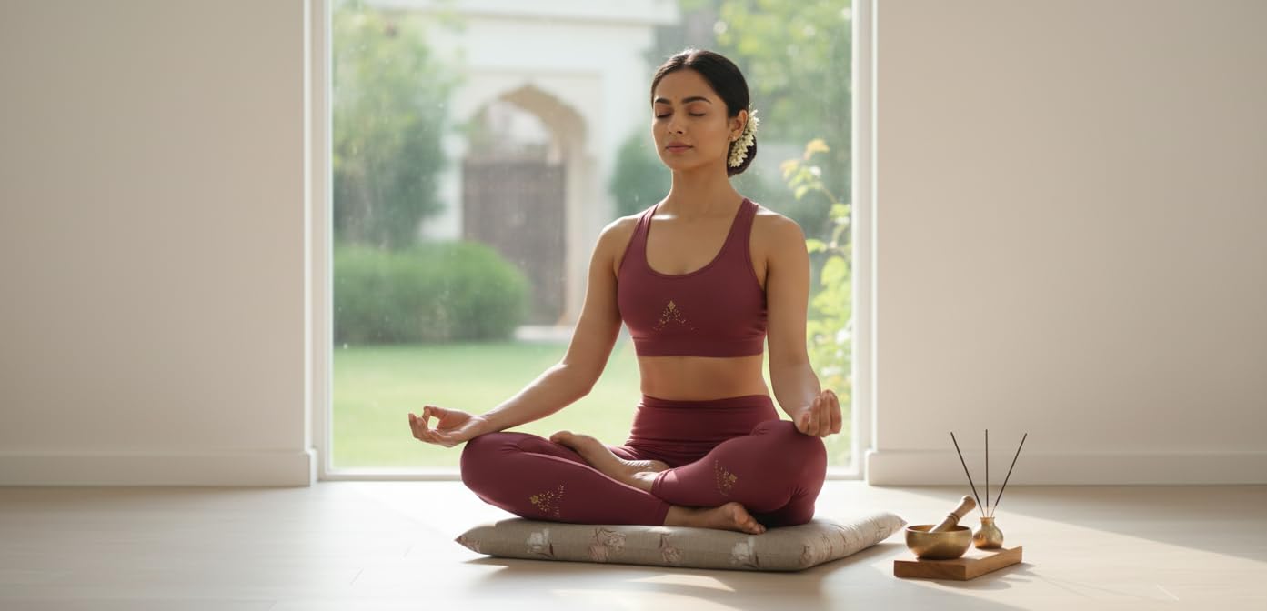 NutriBuck® | Meditation | Yoga | Cushion | (Zabuton Mat) | Filled with Buckwheat Hulls | (Urban Beige) 3