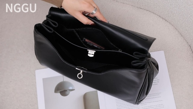 Bolso tote de ante y cuero para mujer miniatura 7