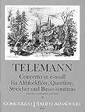 TELEMANN - Concierto en Mi menor para Flauta de Pico Alto, Flauta, Cuerdas y BC (Partitura/Partes)