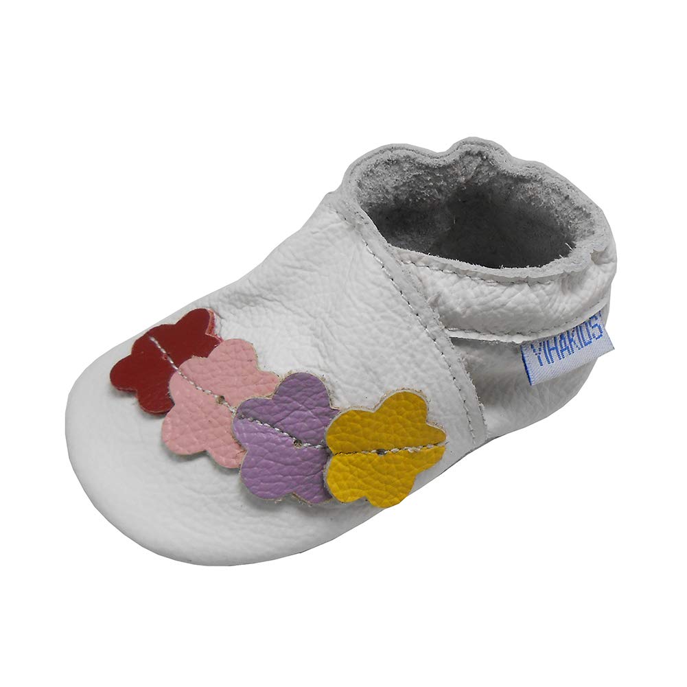 YIHAKIDSBaby Leather Shoes Soft Sole First Walking Moccasins Infants Toddler Boys Girls Crawling Slippers Slip-on Shoes with Elastic Ankle