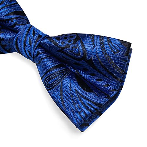 Image of DiBanGu Pre-Tied Bow Ties for Men Silk Adjustable Tuxedo Bowties Pocket Square Cufflinks Set with Lapel Pin Jacquard Woven
