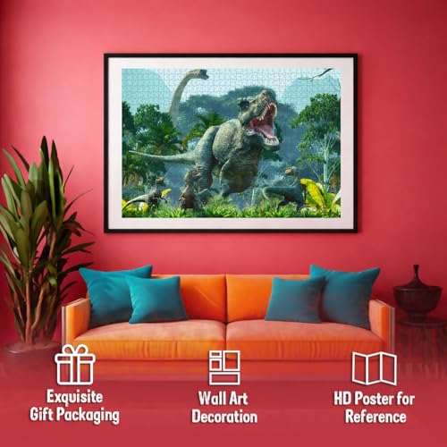 Image of Dinosaurs Puzzle Box - 1000 Piece Jigsaw Puzzle | Prehistoric Adventure Brain Game | Educational Gift for Kids and Dinosaur Lovers