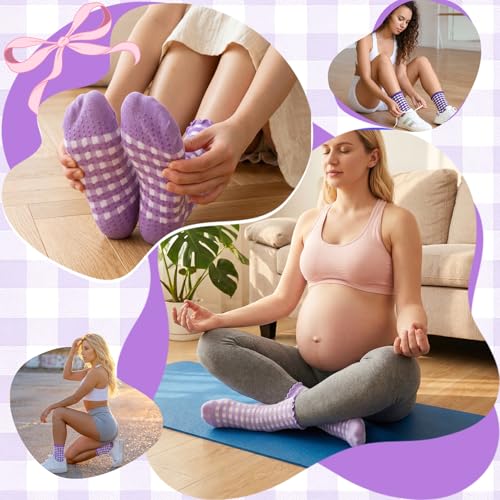 Image of 6 Pairs Women Ruffle Striped Frilly Socks, Cute Checkered Ankle Sock for Women Cotton Knit Casual Crew Socks