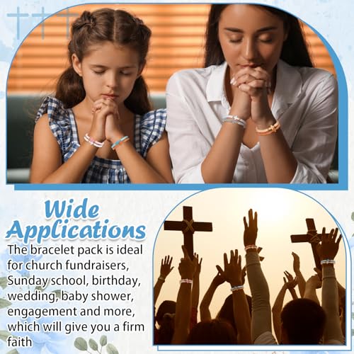 36 Pcs Silicone Cross Bracelet Bulk for Women Men Christian Jesus Prayer Beaded Bracelet Religious Faith Gifts4