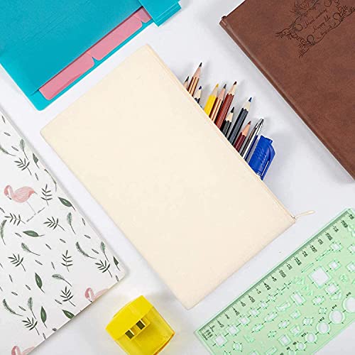 tarumedo Pack of 10 Blank Fabric Bags, DIY Pure White Canvas Pencil Case, Cosmetic Bag, Multi-Purpose for Painting Crafting - Image 3