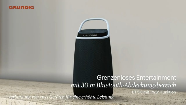 Grundig BT Speaker Connect 360 – Bluetooth-Lautsprecher Mit 360° Sound, 30W, 20h Akku, IPX7, Powerbank-Funktion