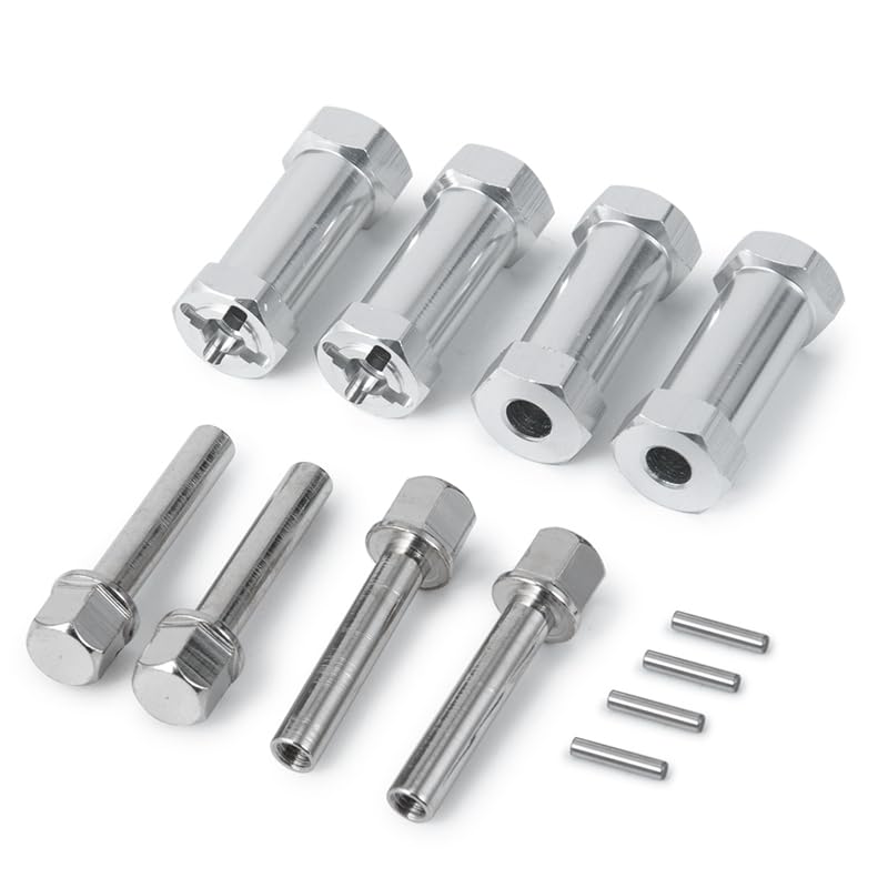 Moyeu hexagonal 12mm extension de roue voiture RC 1/10 coupleur adaptateur métal Axial SCX10