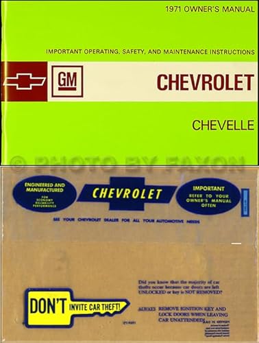 1971 Chevelle, El Camino, Malibu and SS Owner's Manual Package Reprint
