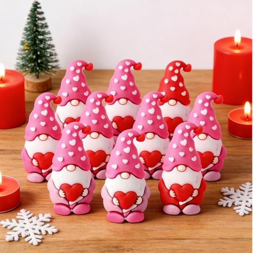Gnomes Cœur Saint-Valentin en idées cadeaux : mini figurines idéales pour la classe et fêtes - 4