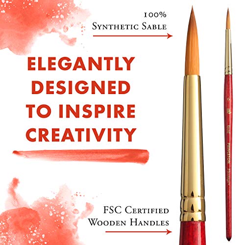princeton heritage series 4050 synthetic sable paint brush for watercolor round 6