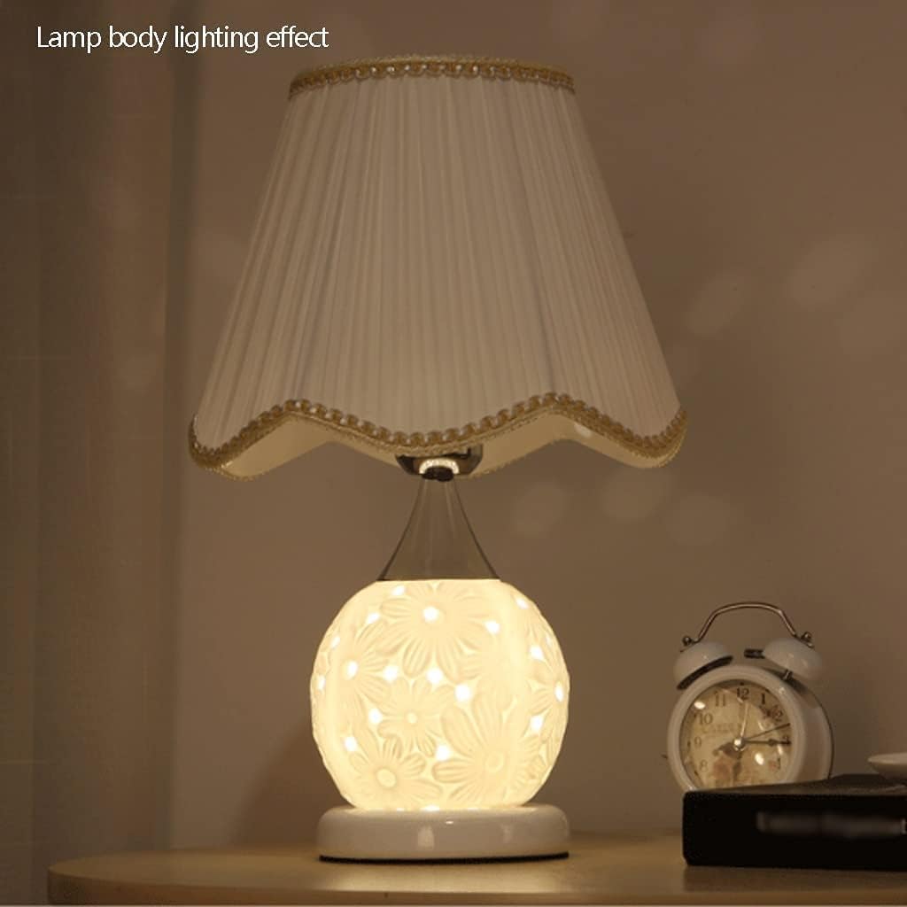 Lampa stołowa Lampka nocna Lampa nocna Ceramiczna lampa stołowa Klosz z tkaniny Żelazna podstawa Lampa nocna Podwójne sterowanie światłem Lampa nocna do sypialni Lampy stołowe do salonu Lampa stołowa