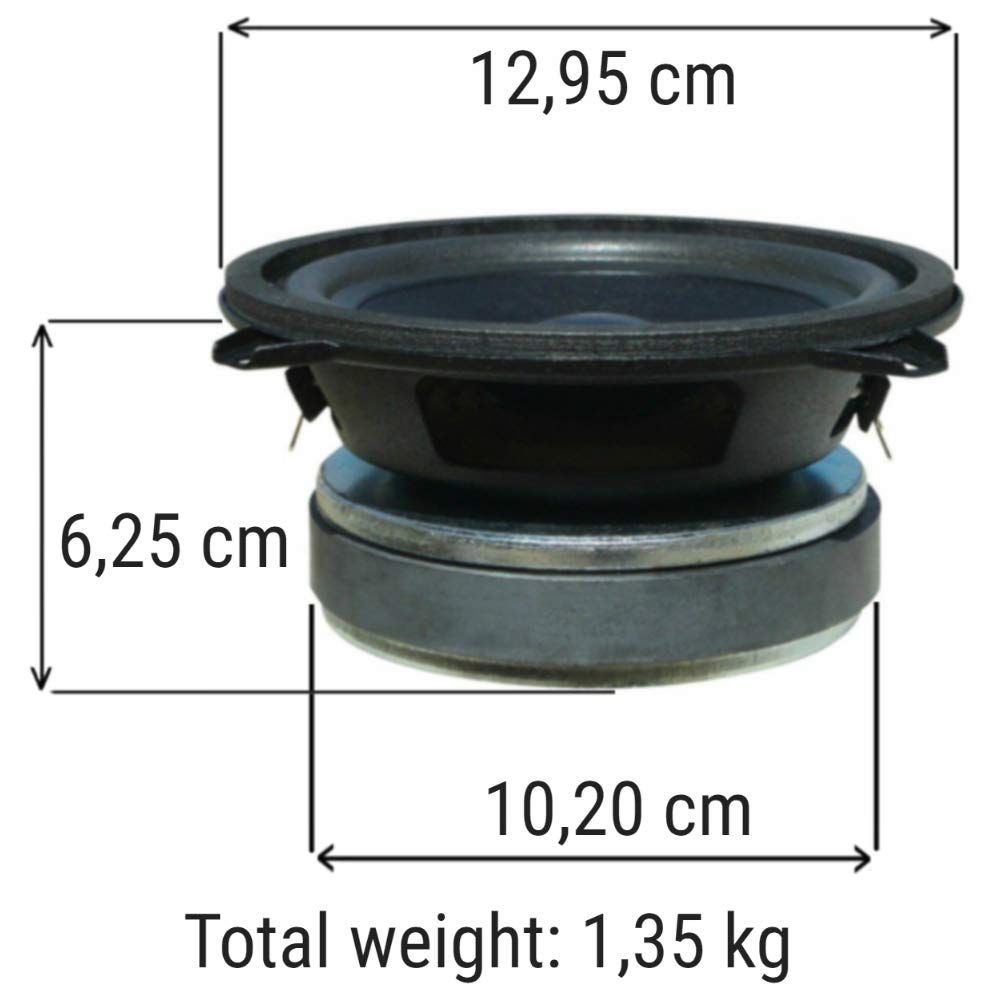 1 SUBWOOFER CIARE CS130 CS 130 30 + 30 vatios rms y 90 + 90 vatios máx de 5" 13,00 cm 130 mm dvc Doble Bobina 4 + 4 ohmios Puertas de Coche, 1 Pieza