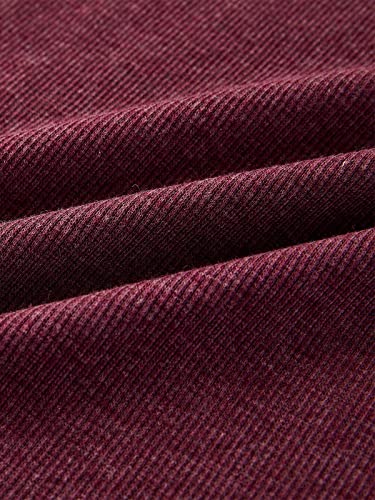 Image of Womens Short Sleeve Button Down Shirts Low Cut Sexy Scoop Neck Fitted Ribbed Knit Henley Tops Wine Red