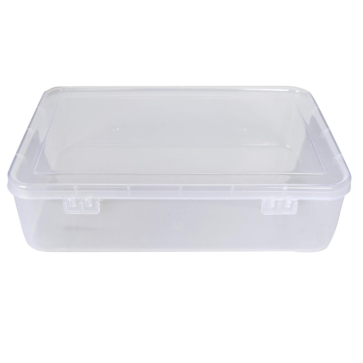Plastic Large Storage Boxes Container With Lock Lid (Size No. - 88) (Clear, 12.75 x 8 x 3.5 Inches) - Rectangular