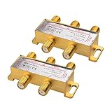 Cable Matters 2-Pack, Gold Plated 4-Way 2.4 Ghz Balanced Coaxial Splitter