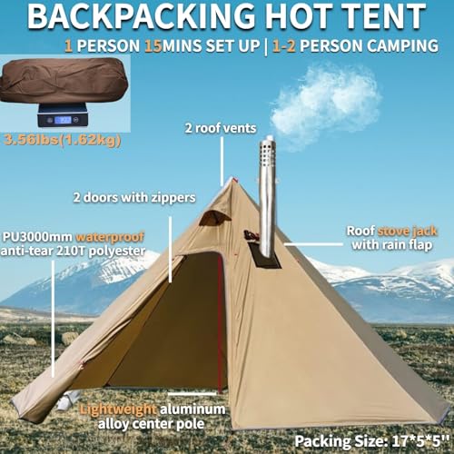 Carpa tipi ligera para 2 personas 4 estaciones DANCHEL OUTDOOR miniatura 2