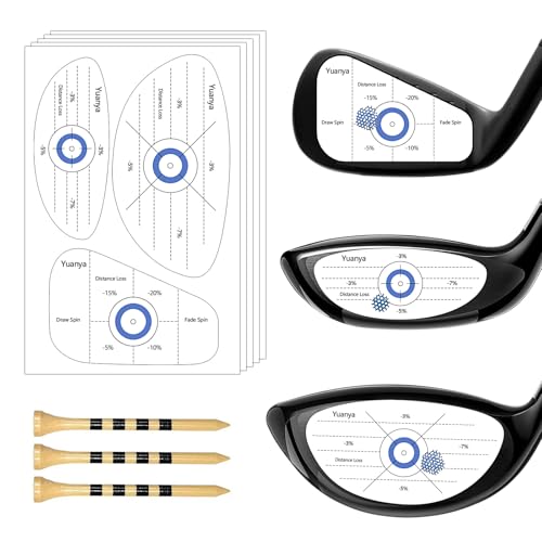Yuanya Golf Impact Tape - 150 PCS High-Resolution Golf Stickers for Irons, Driver & Fairway Woods, Impact Stickers for Golf Clubs, Non-Residue, Swing Training Aid Impact Labels