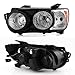 AKKON - For 2012-16 Chevy Sonic Driver + Passenger Side Halogen Headlights Assembly Black Housing Clear Lens Full Set