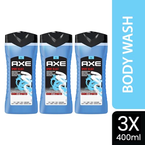Image of AXE Sport Blast 3-in-1 Body, Face & Hair Wash Invigorating Freshness | Cleanses & Energizes | Combo of 3 | 400ml
