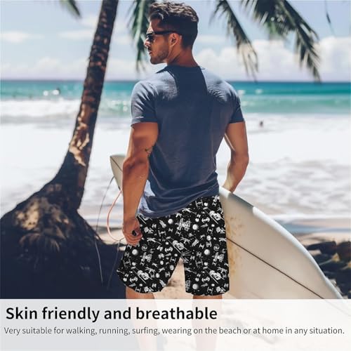 Galaxy Green Men's Swim Trunks Hawaiian Bathing Mesh Lining Suit Swimsuits Beach Shorts with Pockets3