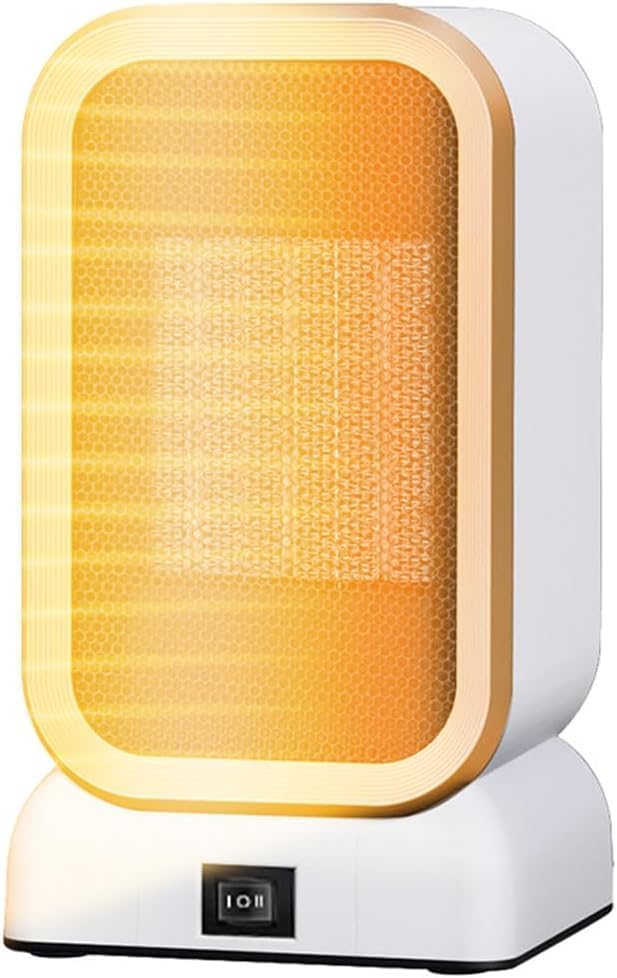 Riscaldatore per interni, 1000 Watt ad alta potenza e 2 velocità, Riscaldatore elettrico per ufficio (bianco)