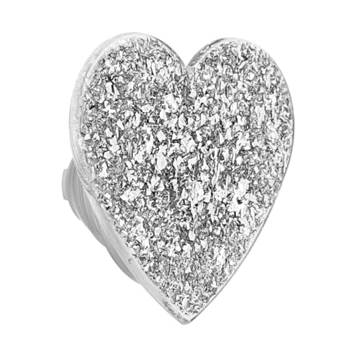 Image of PopSockets PopTop, Adhesive Phone Grip with Swappable Top, Silver - Confetti Heart Silver Sizzle