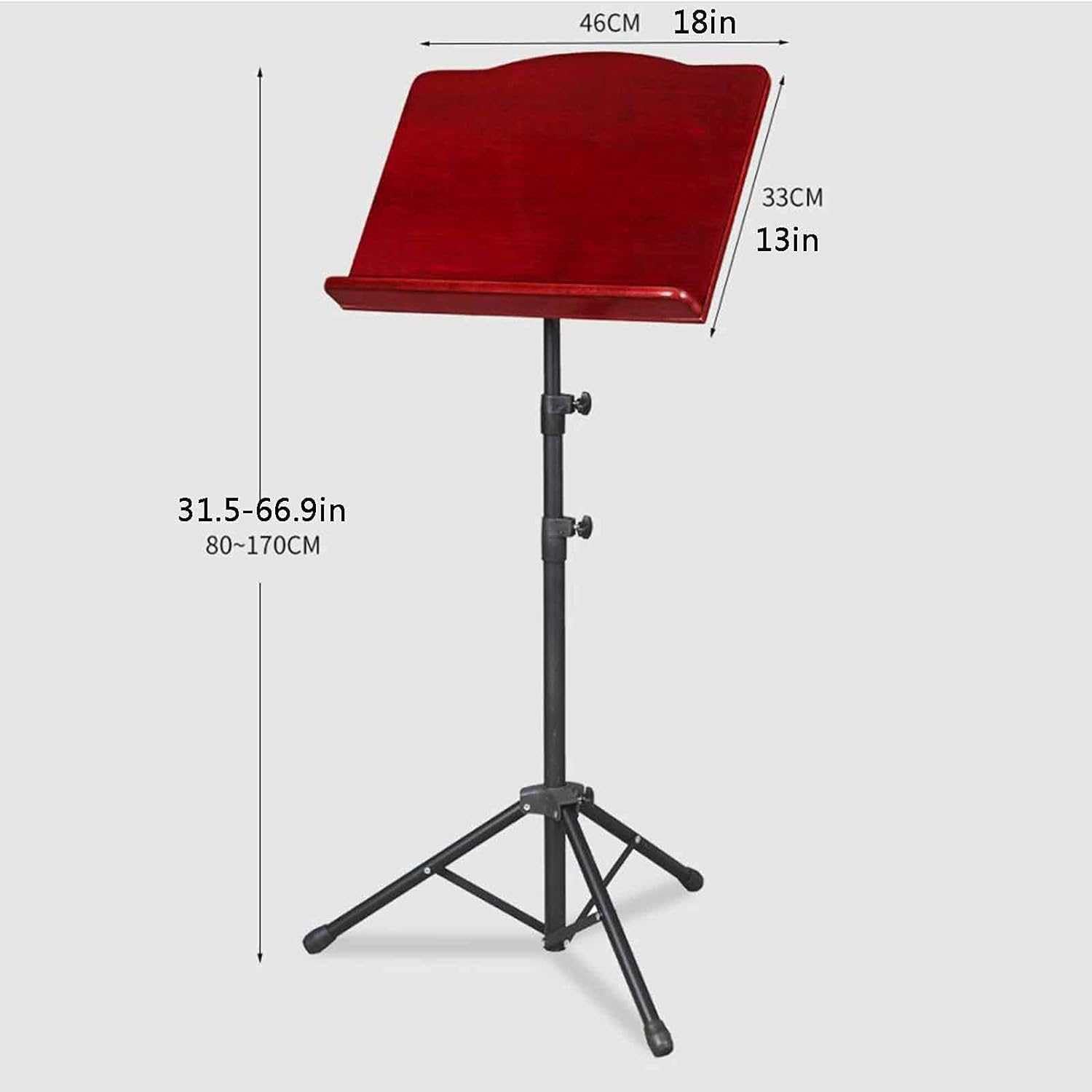 Leggio professionale regolabile in legno, treppiede pieghevole per musicisti, orchestre e gruppi musicali, supporto portatile per spartiti con clip