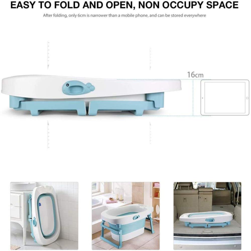 Bañera Plegable SPA Niños Bañeras, Barril Desmontable Grueso Plástico Antideslizante Baño SPA Cabina De Ducha Tamaño 85.3 X 55.5 X 43.7 Cm,Blue