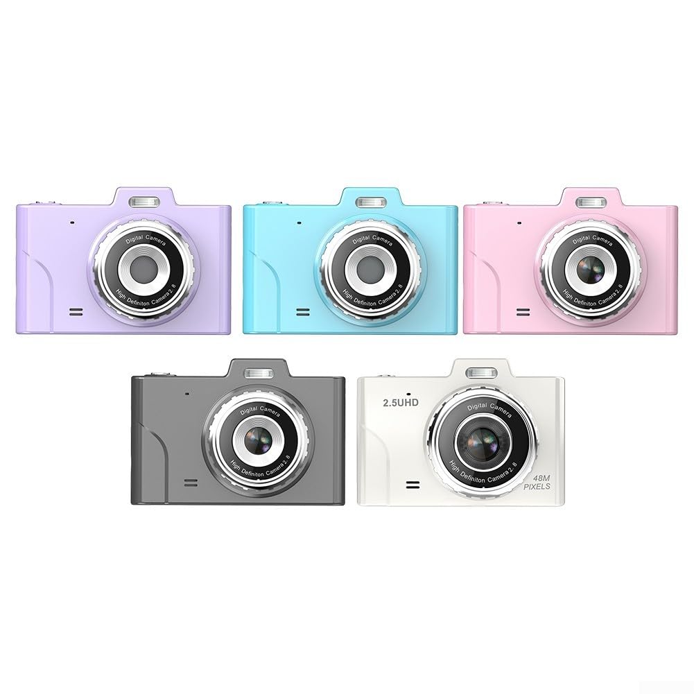 Fotocamera digitale da 48 MP 8X per zoom Compact Point and Shoot Anti-Shake FHD 1080P Vlogging Travel Cam Viola (viola)