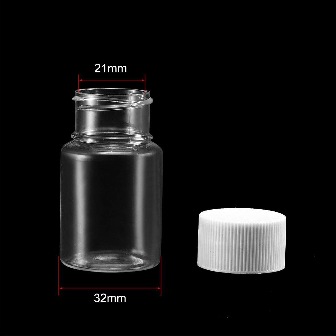 Kunststoff-Labflasche, 30 ml, für Flüssigkeit, 50 Stück