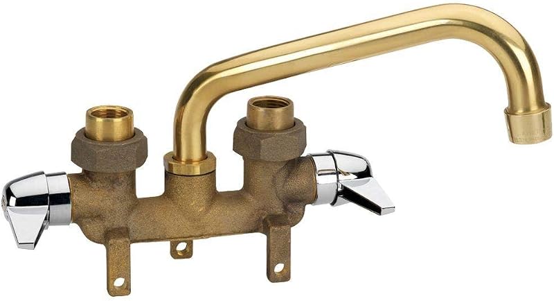 Homewerks Worldwide 3310-250-RB-B Rough Brass Laundry Faucet, No Size | 1/4 Turn Drip-Free Cartridges, 7 in. Brass Swivel Spout, 2.2 GPM at 60 PSI, Includes Utility Sink Hose, Laundry Sink Faucet